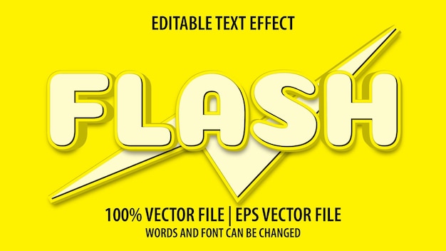 Editable text effect modern 3d FLASH and minimal font style