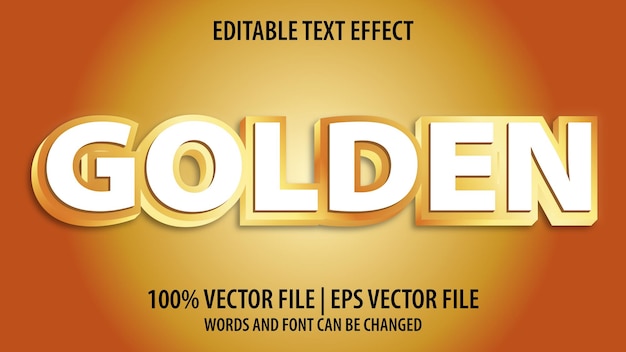 Editable text effect modern 3d GOLDEN and minimal font style