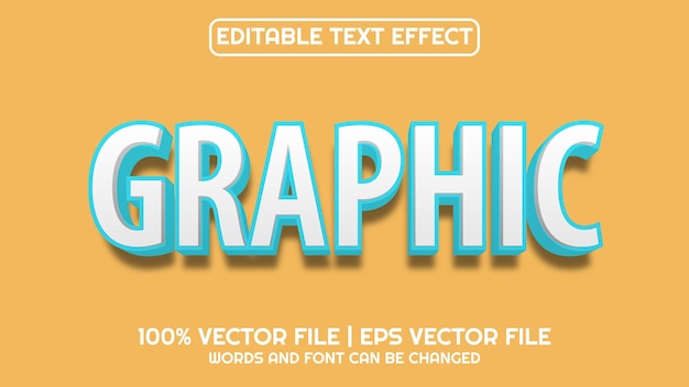 Editable text effect modern 3d graphic and minimal font style