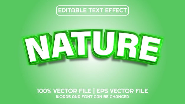 Editable text effect modern 3d NATURE and minimal font style