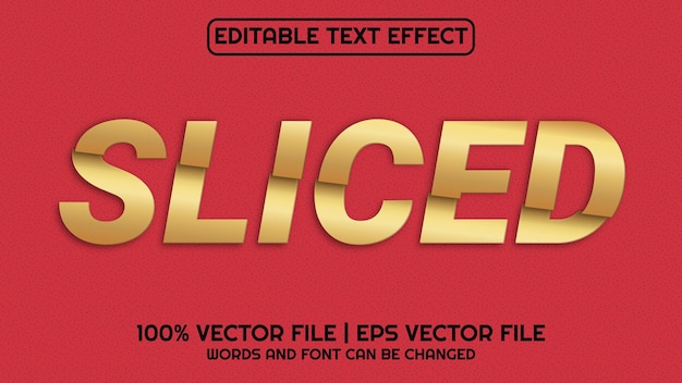 Editable text effect modern 3d sliced and minimal font style