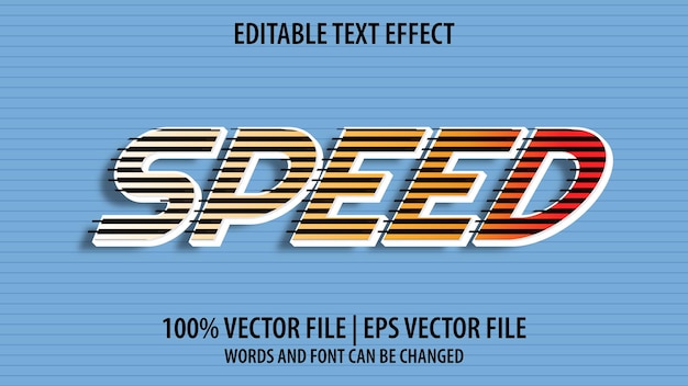 편집 가능한 텍스트 효과 현대적인 3d Speed 및 최소 글꼴 스타일