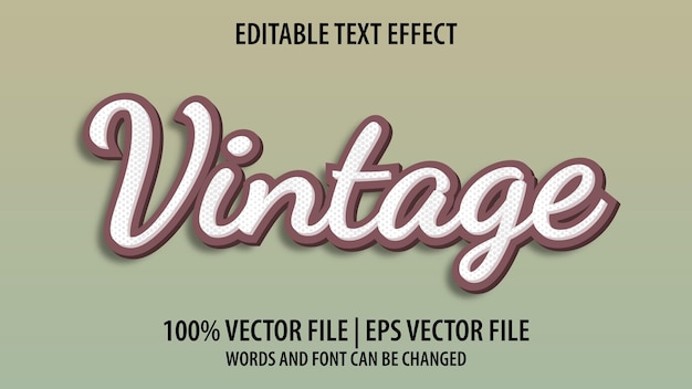 Editable text effect modern 3d Vintage and minimal font style