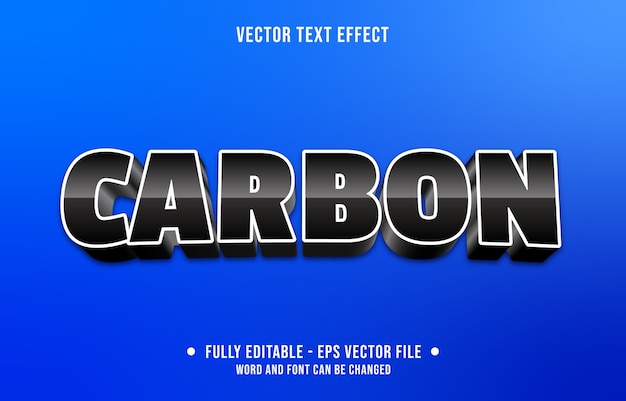 Vector editable text effect modern black carbon style