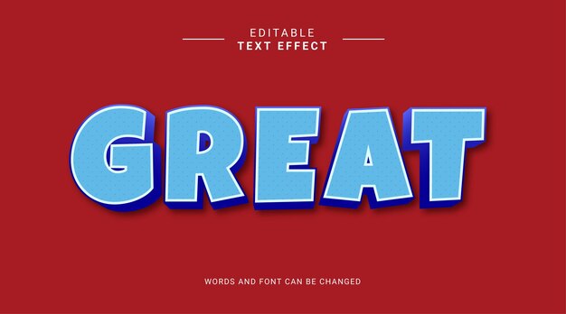 Vector editable text effect modern bold style great blue gradient red background color