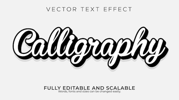 Editable text effect in modern calligraphy style