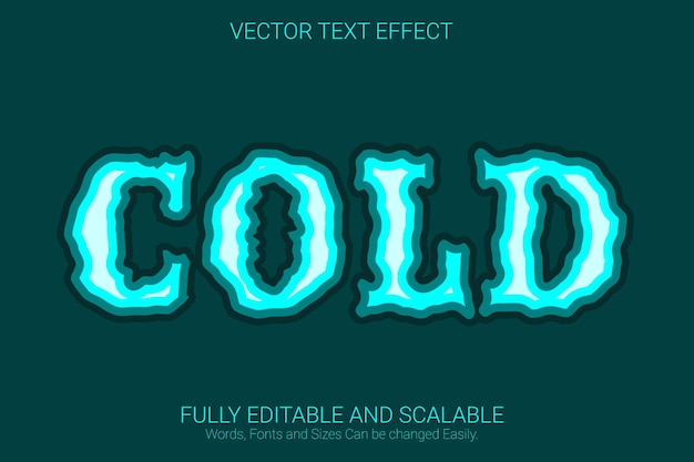 Editable text effect in modern cold style