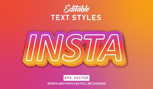 Editable text effect modern colorful