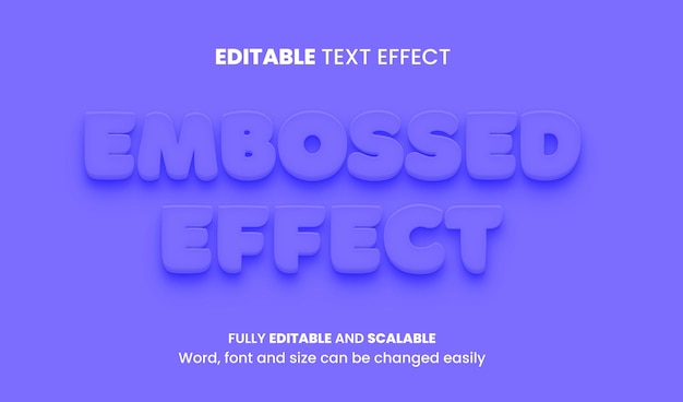 Editable text effect modern Embossed Effect and minimal font style Premium Vector