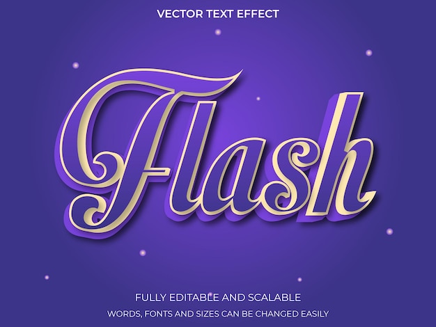 Vector editable text effect modern, flash 3d creative and minimal font style