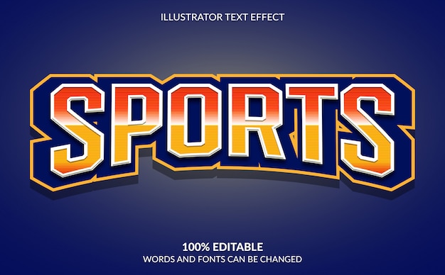 Editable Text Effect, Modern Sports Text Style