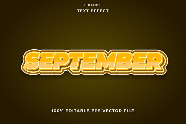 Editable text effect modern style september