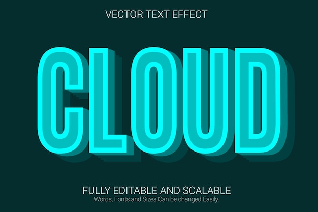 Editable text effect in modern trend style