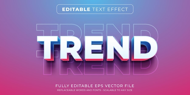 Editable text effect in modern trend style