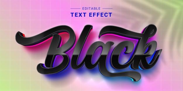 Editable text effect in modern trendy style