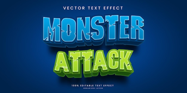 Editable text effect in monster attack style 