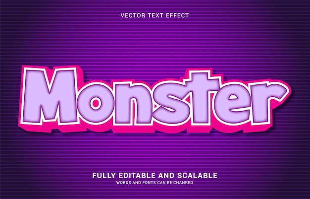 Editable text effect Monster style