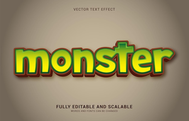 Editable text effect monster style