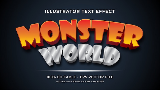 Editable text effect - monster world style