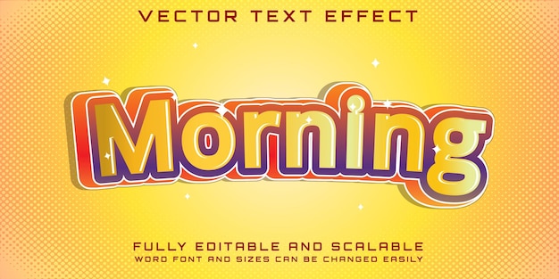 editable text effect morning