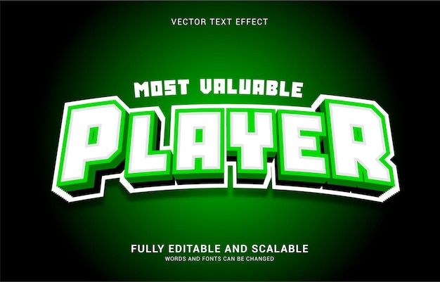 Editable text effect Most Valuable Player style can be use to make Title