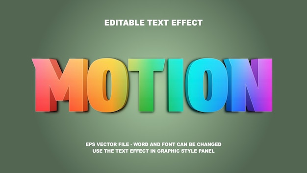벡터 편집 가능한 텍스트 효과 모션 3d 터 템플릿