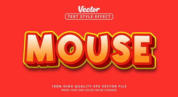 Editable text effect, mouse text on modern soft light color style