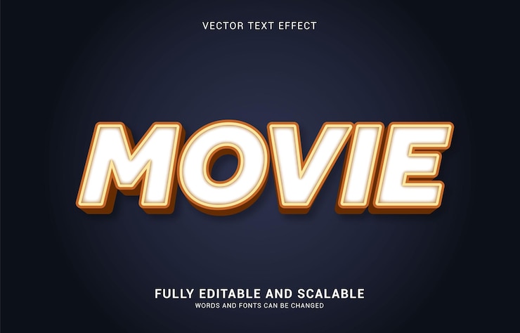 Editable text effect Movie style