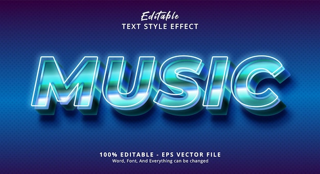 Vector editable text effect, music 80's style