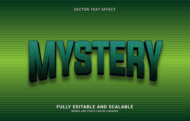 Vector editable text effect, mystery style can be use to make title