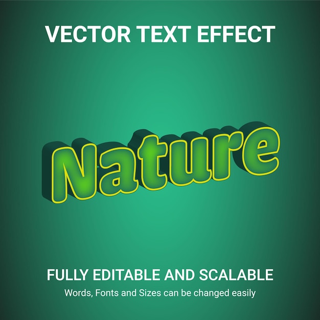 Editable text effect - NATURE text style