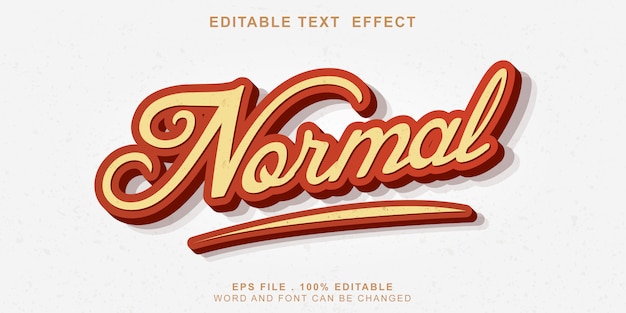 Editable text effect new normal 3d