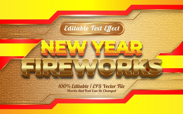 Editable text effect new year fireworks