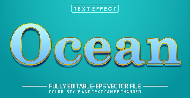 Editable text effect ocean text style theme