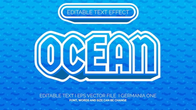 Editable text effect ocean