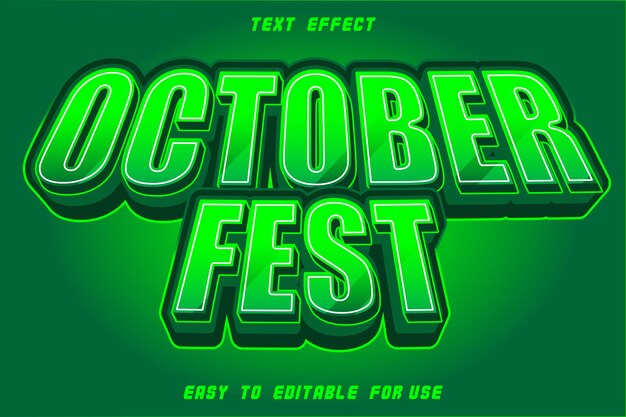 Editable text effect october fest zombie green