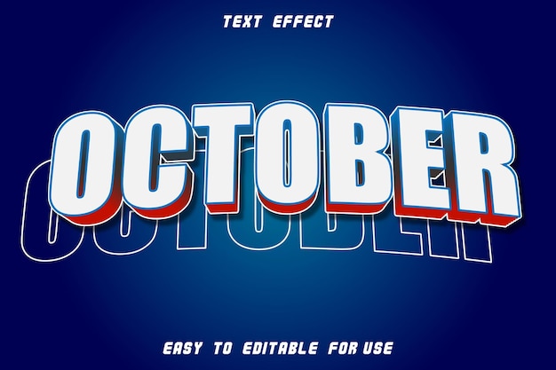Vector editable text effect october line