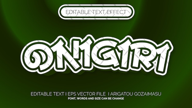 Editable text effect onigiri