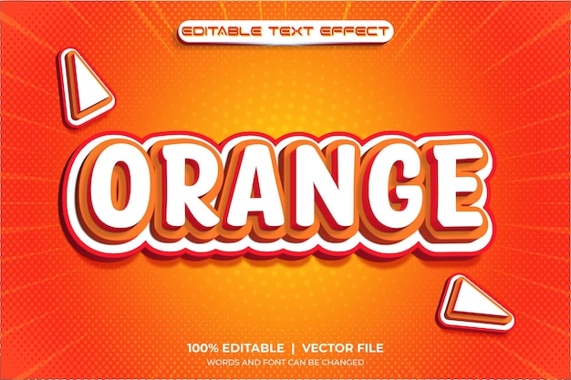 Editable text effect orange 3d template style