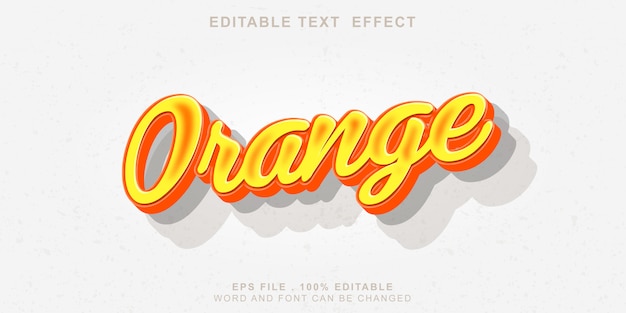 Editable text effect orange 3d