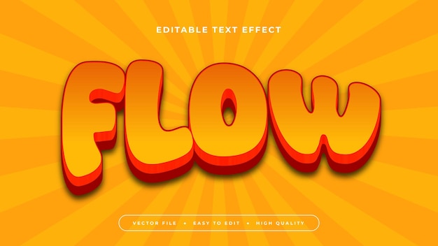 Editable text effect orange flow text on comic effect background