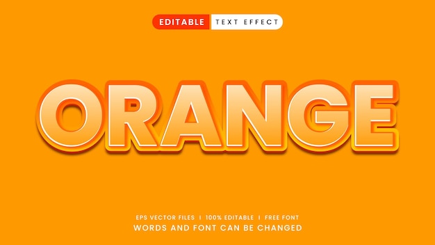 Editable text effect in orange title style