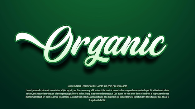 Editable text effect organic