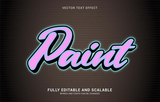 Vector editable text effect paint style