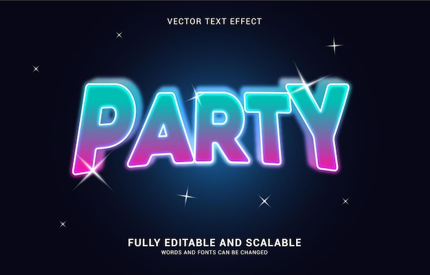 Editable text effect, Party style can be use to make Title