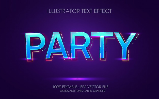 Editable text effect, party style