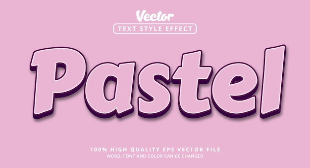 Editable text effect pastel text with layered style and color pastel style modern style