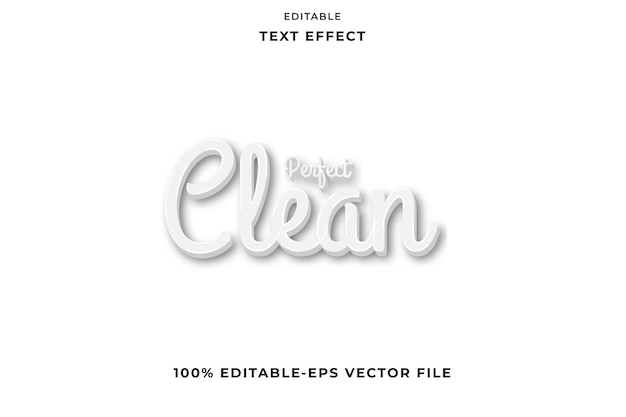 Vector editable text effect perfect clean white