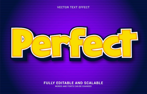 Editable text effect Perfect style