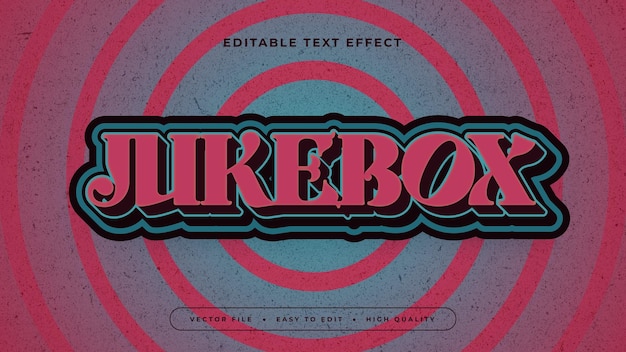 Vector editable text effect pink jukebox text